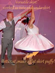 1 件女式及膝公主衬裙薄纱芭蕾舞裙适合舞会派对白色秋季女士服装 - 白色 - 查看 11