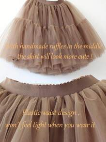 1 件女式及膝公主衬裙薄纱芭蕾舞裙适合舞会派对白色秋季女士服装 - 白色 - 查看 10