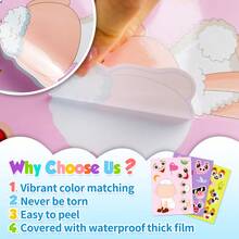 48pcs Animal Make A Face Stickers, Make You Own Cartoon Animal Mix And Match Stickers For Laptop Luggage Water Bottle, Cute Vinyl Waterproof Stickers For Party Favor Supplies Birthday Craft - Multicolor - View 8