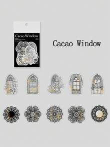 Juego De 20 Hojas De Pegatinas De Lámina Dorada Y Aventura En El Desierto Verde - Multicolor - Ver 3