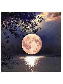 1 件套美麗月光圖案成人家居派對減壓玩具木製拼圖掛畫裝飾送給朋友節日禮物 - 彩色 - 查看 2