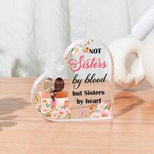 1入 美麗感謝禮物-友誼之心塑膠紀念品, 送給女性的友誼禮物，生日禮物和節日禮物，獻給姐妹之間的友誼心情， 簽名友誼禮物，姊妹之友禮物 - 粉色 - 查看 3