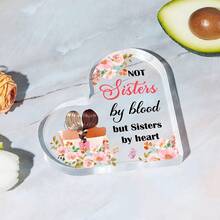 1入 美麗感謝禮物-友誼之心塑膠紀念品, 送給女性的友誼禮物，生日禮物和節日禮物，獻給姐妹之間的友誼心情， 簽名友誼禮物，姊妹之友禮物 - 粉色 - 查看 5