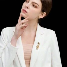 1個新款韓國流行樂符別針,極簡多變服飾配件 - 杏色 - 查看 2