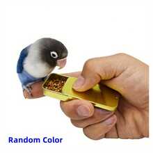1入手持式鸚鵡餵食器,帶有彩色訓練碗 - 絕佳的鳥類寵物用品 - 金色 - 查看 4
