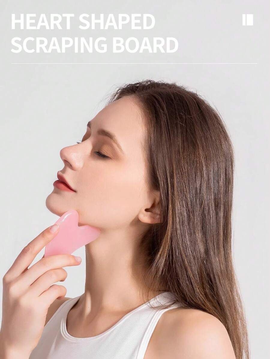 1pc Resin Roller and Gua Sha Set Anti Aging Resin Face Roller Massager & Guasha Tool for Face