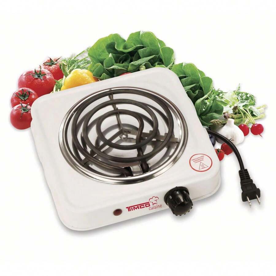 PE-01 Single Burner Electric Grill - White - View 1