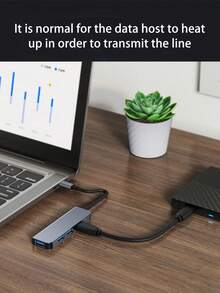 1 件装 4 合 1 USB 集线器扩展器集线器带高速 Hub3.0 分线器转换器铝合金一拖四 - 灰色 - 查看 6