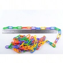 100 Pièces Chaîne En Plastique Pour Jouets D'oiseaux, Crochet De Chaîne Diy "c" De Couleur Arc-en-ciel Pour Jouets De Cage À Balançoire Et D'escalade Pour Sucrier, Souris, Perroquet Et Oiseau