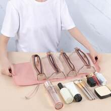 1pc Detachable 4-In-1 Cosmetic Organizer Bag, Multifunctional Portable Travel Toiletry Bag For Women - Black - View 4