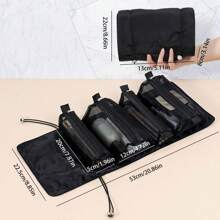 1pc Detachable 4-In-1 Cosmetic Organizer Bag, Multifunctional Portable Travel Toiletry Bag For Women - Black - View 9