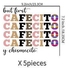 5片uv Dtf杯套轉印貼紙,適用於20oz或16oz的libbey玻璃杯,可轉印咖啡和巧克力圖案,適用於任何硬表面上的工藝轉印貼紙,裝飾貼紙及磨沙轉印貼紙 - 卡其色 - 查看 7