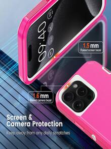 3-layer Heavy Duty Grade Shockproof Phone Case With Full Body Protection, Comes With 2 Screen Protectors - Hot Pink - View 4