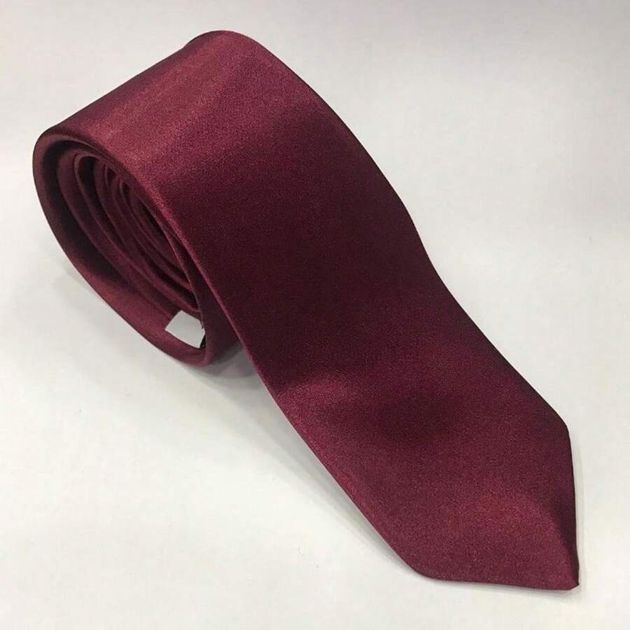 男士休閒領帶，適合日常使用，也是送給朋友的完美禮物 - 紫紅色 - 查看 1