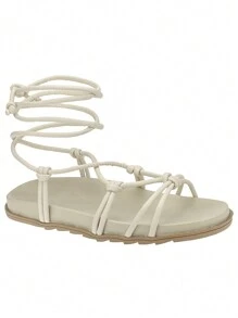 Women Flat Sandals - Beige - View 1