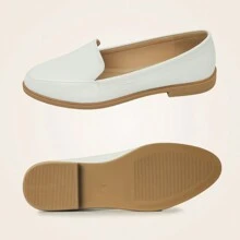 MUSSHOE Women's Loafer Slip-On Flats For Women Dressy Comfortable Loafers For Women - 白色 - 查看 5