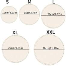 1 Pc 10/15/20/25/30cm Wooden Crochet Basket Base DIY Hand-Woven Round Shapes Blank Cross Stitch Bottom Boards for Basketry Crafting Storage Basket Accessories for Knitting Crochet Projects Circular Carved Frames for Creative Basket Making - Apricot - View 2