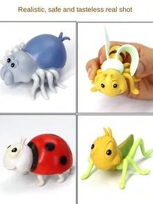 可愛的卡通昆蟲世界玩具,q版蜜蜂造型裝飾性蟋蟀蚱蜢塑料模型,瓢蟲蜘蛛飾品,兒童禮物和家庭裝飾的有趣動物模型