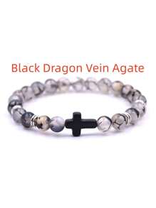 1 Miếng 8mm Đá tự nhiên Vòng tay Đối với phụ nữ Nam Đồ trang sức Đàn hồi Vượt qua Vòng tay Thời trang Đồ trang sức - Nhiều màu - Xem 4