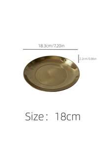 1個不鏽鋼金色/銀色圓形晚餐盤,廚房餐盤意大利麵盤沙拉盤烘焙糕點托盤 - 金色 - 查看 2