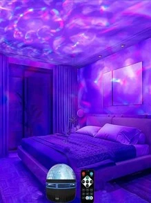 1pc Usb Water Ripple Projection Lamp, Remote Control Seven-Color Dimming, Bedroom Luminous Projection Lamp, Adult Game Room, Home Theater, Room Decoration, Valentine's Day Gift, Camping, Wedding Decoration