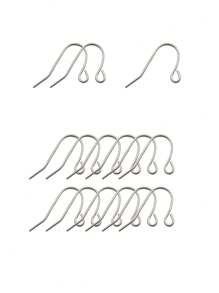 20/50pcs Fashion Stainless Steel Ball And Coil Earring Hooks Findings Ear Wires Fish Hook Earrings Hoops Ear Wire For DIY Jewelry Making - Silver - View 8