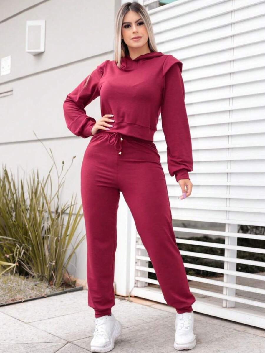 Women Two-piece Outfits - Màu Đỏ Sâu - Xem 1