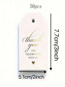 Geluksserie Gouden bedanklabels - Perfect voor: huwelijkscadeaus, babyshowers, vrijgezellenfeesten, verjaardagen of speciale evenementen, 50 stuks