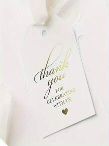 Geluksserie Gouden bedanklabels - Perfect voor: huwelijkscadeaus, babyshowers, vrijgezellenfeesten, verjaardagen of speciale evenementen, 50 stuks