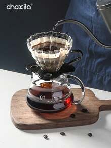 choxila 1pc Coffee Server For Pour Over Coffee Maker, Glass Coffee Carafe, Cloud Shape Clear Coffee Pot With Lid - Coffee Maker - View 4