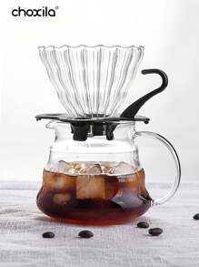 choxila 1pc Coffee Server For Pour Over Coffee Maker, Glass Coffee Carafe, Cloud Shape Clear Coffee Pot With Lid - Coffee Maker - View 6