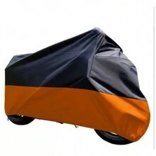 1 件兩色混合防水、防塵、防紫外線摩托車罩,帶塑膠鎖和帶扣,尺寸：xl,由牛津布材質和耐用的聚氯乙烯製成,防水。因此,它具有卓越的品質和抗撕裂性。由耐磨、抗撕裂材料製成,適用於大多數摩托車,包括鈴木、等。 - 黑橙色 - 查看 2