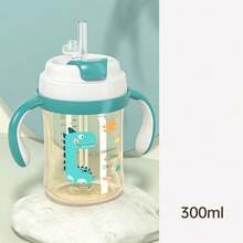 2yrs+ Baby Drinking Cup With Straw, Anti-fall Milk Cup With Scale For Kids Aged 3-5 Years Old - Dusty Blue - View 2