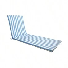 1入組帶有海報條紋的室內/室外庭院躺椅坐墊,內填海綿泡沫,外被防水套,春/夏季節用躺椅搖椅長墊子,全天候防曬耐用的替換坐墊,72.4英寸x 21.2英寸 - 藍白條紋 - 查看 1