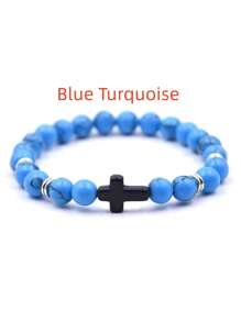 1 Miếng 8mm Đá tự nhiên Vòng tay Đối với phụ nữ Nam Đồ trang sức Đàn hồi Vượt qua Vòng tay Thời trang Đồ trang sức - Nhiều màu - Xem 5