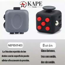 Fidget Cube - Juguete Anti Estrés,1 Pieza Juguete Antiestrés Magic Cube Para Resistir La Ansiedad Y La Irritabilidad, De Color Aleatorio,Cubo De Juguete Para Alivio Del Estrés, Juguete De Dedos Para Adultos Para Aliviar La Ansiedad Y El Estrés,1 Cubo De Juguete Fidget Dice Nuevo, Cubo Antiestrés De Juguete De Descompresión, Juguetes Para Aliviar La Ansiedad En La Punta De Los Dedos Para Niños Y Adultos - Gris - Ver 6