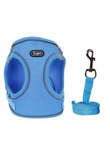 Supet Reflective And Easy-To-Wear Pet Harness Set For Small Dogs, Including A Leash, Suitable For Indoor And Outdoor Use - Blue - View 7