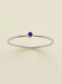 1 peça Anel de aço inoxidável e ouro 14k para mulheres, estilo minimalista e elegante, design de pedra de nascimento de dezembro