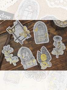 Juego De 20 Hojas De Pegatinas De Lámina Dorada Y Aventura En El Desierto Verde - Multicolor - Ver 5