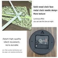 12英寸夜光木質圓形掛鐘,帆船圖案復古托斯卡納鄉村風格,靜音電池驅動,適用於廚房、臥室、辦公室家居等房間掛鐘(不含電池) - 棕色 - 查看 7