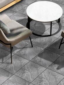 SUPSTICKER 4/12/24 miếng dán sàn thương mại bằng đá cẩm thạch xám đậm tự dính mờ chống mài mòn chống thấm nước giả gạch dán tường gạch lát sàn gạch lát sàn tự dính gạch lát sàn bóc ra trang trí phòng khách trang trí phòng trang trí nhà bếp - Màu xám đen - Xem 3