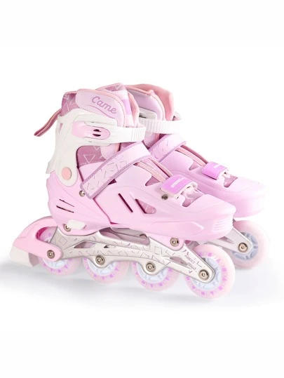 Patines en Línea Ajustables para Adolescentes Adultos, Patines 4 Ruedas Iluminadas para Principiantes, Talla 16-23CM Transpirable y Confortable, Ideal para Regalo