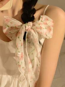 1 件粉紅色花朵圍巾髮帶 - 彩色 - 查看 1