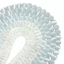 1串白色貓眼寶石散珠,適用於diy珠寶製作,項鍊,手鏈配飾 - 白色 WHM - 查看 5