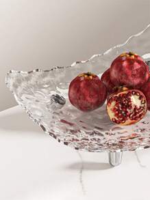 1个透明或灰色豪华水果盘，高档典雅水果托盘，适用于家庭客厅茶几、酒店前台、干果、糖果、坚果甜点盘 - 無色 - 查看 3