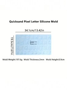 流沙像素字母矽膠模具,26入數字和字母像素模具,diy手工裝飾,大寫字母 - 流沙像素字母矽膠模具 - 查看 2