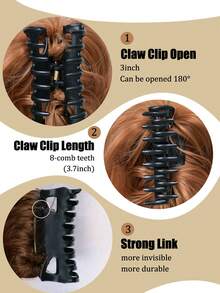 Claw Hair Chignon Hair Extensions Messy Straight Claw Hair Bun Synthetic Clip Hair Tail Scrunchie Updo Cover Hair Short Ponytail Hair Extensions High Temperature Fiber Piano Color For Women Christmas Black Blonde Gray - Mocha Brown - View 7