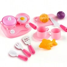 1 套儿童厨房玩具套装塑料烹饪、切蔬菜和水果、炊具、随机颜色、角色扮演玩具、男孩和女孩的礼物 - 彩色 - 查看 2