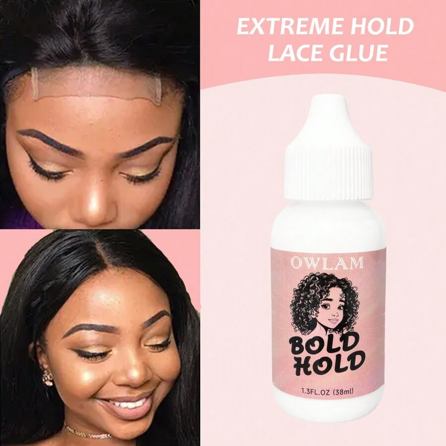 Lace Wig Glue, 1.3oz Invisible Waterproof Bold Hold Lace Wig Glue