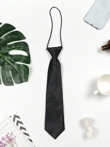 1 Cà Vạt Dệt Kim Ngắn Thời Trang Cho Nữ, Phong Cách Đồng Phục Dự Tiệc/Trường Học - màu đen - Xem 4